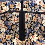 ZARA  Floral Print Satin‎ Midi Skirt Blue Cream High Waist Size Small Photo 3