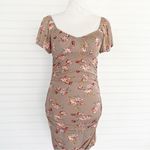 No Comment Floral stretch ruched summer dress Size Small NEW Photo 1