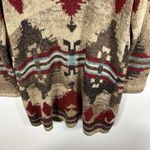J Jill Sweater Southwestern Aztec Wool Cardigan Women Duster Boho Women’s Small Red Photo 9