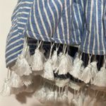 Rise of Dawn Blue Pinstripe Tassel Crop Zip Back Large Blue Photo 12