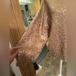 IMPRESSIONS chunky metallic animal pattern sweater Tan Size M Photo 2