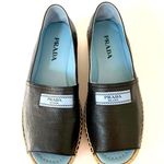Prada  Black Blue plaque logo open toe platform espadrilles EU 37 Photo 0