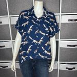 Cooper and Ella  Alice Button Front Blouse Fox Print Size Large Photo 2