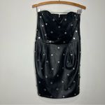 Topshop ‎ faux leather dress black with gemstones size 8 Photo 2