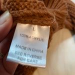 Wishlist Women's V-Neck Hooded Sweater in Warm Rusty Brown Size Large Photo 6