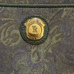 Vintage EUC Christian Koban Paisley Leather And Fabric Italian Purse Green Blue Photo 5