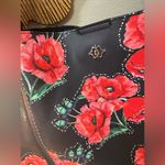 Nanette Lepore  Athena Large Shopper Shoulder Bag Navy Rose Flower Tote Snap Photo 1