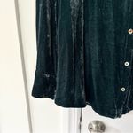 Genevieve Faherty Green Emerald Button Up Collar Relaxed Blouse Vintage Silk XL Photo 11