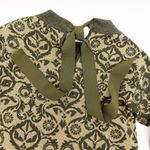 Fendi  Wool Blend Knit Sweater Brocade Damask Dress Metallic Gold Brown Photo 6