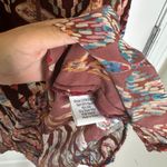 Johnny Was Geo velvet Burnout Mali Tunic Top Shirt Burgundy Tribal floral medium Photo 7