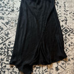 Nordstrom NWT  Asymmetrical Black Satin Midi Skirt Photo 0