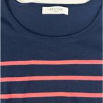 Ofuon Striped Blue Peach And White‎ Women’s Blouse Size Small Preowned Photo 4