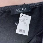 Akira Black/Silver Long Sleeve off The Shoulder Body Suit Photo 4