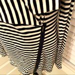 Andrea Jovine || Navy/white striped long sleeve top with zippered front Photo 1