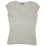 Club Monaco Womens Ivory Knit Scoop Neck Short Sleeve Top Size S Photo 3