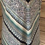 White House | Black Market Blue Striped Keyhole High Neck Halter Tank  Photo 2