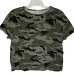 ZARA  Shirt Womens Medium Green‎ Camo Camouflage Cropped Casual Urban Basic Comfy Photo 0
