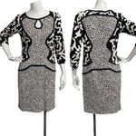 Diane Von Furstenberg DVF  3/4 Sleeve Keyhole Silk Dress Sz 8 Geo Graphic Casual Photo 1