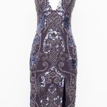 ASOS Design. Strappy Midi Dress With Sequin Embellished Artwork. Photo 8