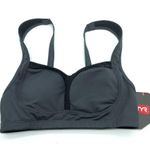 Tyr. Solid Lily Bikini Top Maximum Support Removable Cups UPF 50+ Gray S 4/6 Photo 2