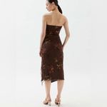 Urban Outfitters  UO Samara Mesh Strapless Midi Dress XL Brown Floral Whimsigoth Photo 9