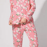 BedHead PJs Pink Magnolias Long Sleeve Classic Stretch Jersey PJ Top Sz Large Photo 0