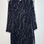 Yolanda Burnout Silk Vintage Tunic Dress Dark Purple Animal Print Shift Size M Size M Photo 0