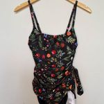 Hutch NWT Anthropologie Zenna Ruched One Piece Swimsuit Black Garden Floral XS Photo 4