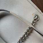 Michael Kors Large Faux Leather Tote Laptop Compartment Silver Hardware Key Clip Photo 9