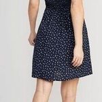 Old Navy Fit & Flare Printed Tie Shoulder Mini Dress Size 3X NWT Navy Floral Photo 1