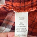 LINDA ANDERSON Crochet Back Plaid Womens Shirt Sz Small Western Festival Orange Photo 12