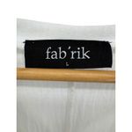 fab'rik  White Textured V-Neck Oversized Blouse Top High‎ Low Hem Boxy Dolman L Photo 2