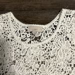 Loft  Croqueted Knit Floral White Women’s Sleeveless Tank Top Small Photo 9