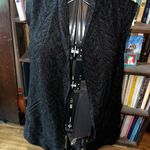 Eileen Fisher black herringbone wool/nylon XL luxe vest Photo 0