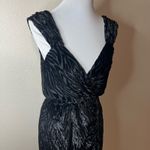 Saylor Black Farrah Velvet Animal Shimmer Sequins V-Neck Wrap Midi Dress MEDIUM Photo 3