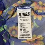 Minga London Sheer Blue Purple Sunflower Floral Long Photo 3