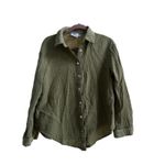 Princess Polly Sage Green Gauze Cotton Long Sleeve Button Down Oversize Shirt Photo 3