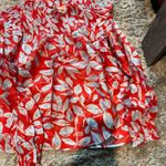 THML  medium red floral blouse Photo 1