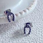 Horseshoe silver stud earrings Photo 1