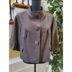 Gianni Bini  brown tweed wool blend elbow sleeve jacket Small Photo 9