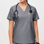 FIGS Catarina One Pocket Scrub Top Graphite Photo 0