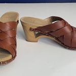 Dansko Tory Brown Leather Cut Out Silhouette Strappy Wedge Sandals Size 37 Photo 1