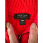 Ann Taylor  Petite Cable Knit Full Zip Up Red Sweater XXSP Collared Photo 3