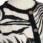 Lauren Ralph Lauren Silk Cashmere Cardigan Sweater Black White Floral Medium Photo 3