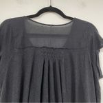 Free People  Black Short Sleeve Flutter Blouse Womens XS Boho Henley Oversized Photo 8