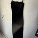 Roberta Dress Vintage 90s Medium Black Velvet Maxi Gown Floral Embroidery USA Black Photo 5