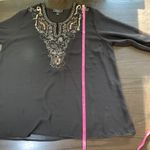 Dressbarn Collection Sheer Black Beaded Tunic Womens Large Boho Party Whimsigoth Photo 11