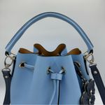 Henri Bendel Thompson Bucket Bag Periwinkle Blue Leather Shoulder Strap Charm Photo 2