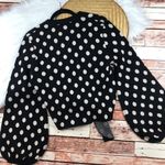 LeRumi polka dot balloon sleeve tie front cardigan‎ Photo 6