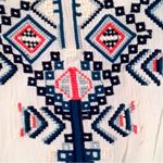 Raga Aztec Boho Crinkle Multi Colored Embroidered Spaghetti Strap Cami Anthro M Photo 9